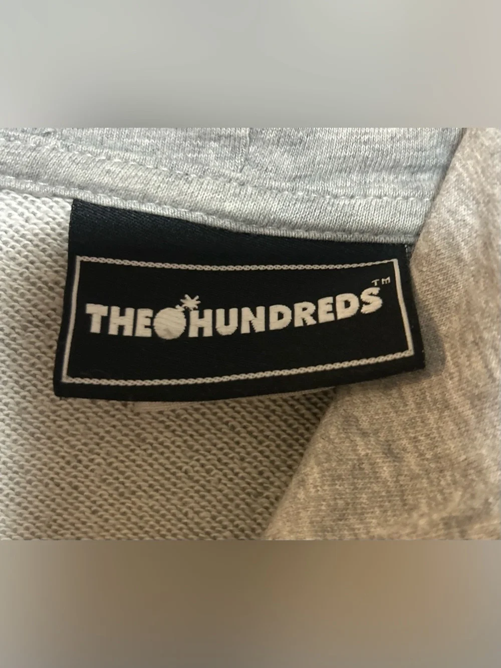 The Hundreds Gray Zip-Up Hoodie with Bomb Graphic